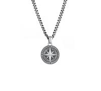 KUZZOI Halskette Herren Panzerkette Kompass Cool Massiv 925 Silber Silber