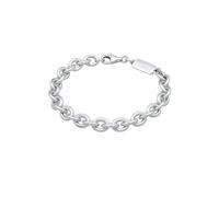 Kuzzoi Herren Silber Armband mit Anker Glieder (5 mm) für den Mann, Rundankerarmband aus massiven 925 Sterling Silber, Herrenarmband mit Karabiner, Länge 21 cm