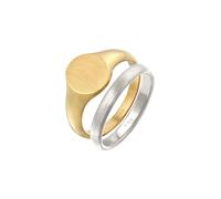 KUZZOI Herren Siegelring Basic Bandring 2er Set 925 Silber 56