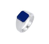 KUZZOI Herren Siegelring Emaille Blau Basic 925 Silber 56