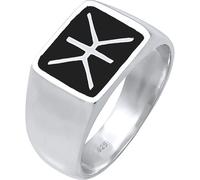 KUZZOI Herren Siegelring Emaille Logo Basic 925 Silber 64