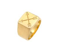 KUZZOI Ring Herren Siegelring Matt Basic Pfeil 925 Silber 62 mm Gold