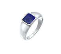 KUZZOI Herren Ring Enamel, Siegelring silber / dunkelblau, Größe 60, 7344766 Silber / Dunkelblau 60