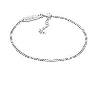 Kuzzoi Herren Silber Armband mit Panzer Glieder (2 mm) für den Mann, Panzerarmband aus massiven 925 Sterling Silber, Männerarmband mit Karabiner, Armband für Herren Länge 19 + 5 cm