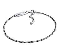 Kuzzoi Herren Silber Armband mit Panzer Glieder (2 mm) für den Mann, Panzerarmband aus oxidiertem 925 Sterling Silber, Männerarmband mit Karabiner, Armband für Herren Länge 19 + 5 cm