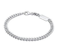 Kuzzoi Herren Silber Armband mit Panzer Glieder (5 mm) für den Mann, Panzerarmband aus massiven 925 Sterling Silber, Männerarmband mit Karabiner, Armband für Herren, Länge 23 cm