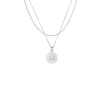 Kuzzoi Herren Silber-Halskette Layer mit Kompass Anhänger (25 mm) Halskette für den Mann in 925 Sterling Silber Layer Kette mit Anhänger handgearbeitet, Länge 50cm