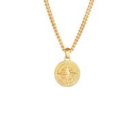 KUZZOI Halskette Herren Panzerkette Kompass Cool Massiv 925 Silber Gold