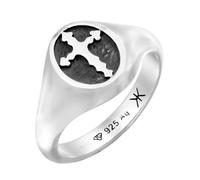 KUZZOI - Siegelring Kreuz 925 Sterling Silber Ringe Herren