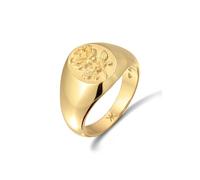 Kuzzoi Herren Silber Ring mit Rosen Motiv - 925 Sterling Silber Siegelring - Eleganter Herrenring, Handgefertigter Schmuck für Männer, Ringgröße 66