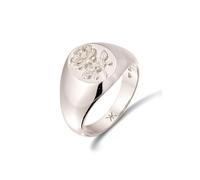 Kuzzoi Herren Silber Ring mit Rosen Motiv aus 925 Sterling Silber eleganter Siegelring für den Mann, Ringgröße 64