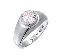 KUZZOI Zirkonia Weiß Diamantschliff 925 Sterling Silber Unisex 54 Herren