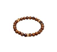 Kuzzoi Armband Herren Tigerauge Braun Vintage 925 Silber, gold Gold