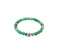 KUZZOI Herren Totenkopf Bead Aventurin Grün 925 Silber 21