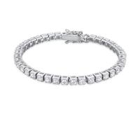 Kuzzoi Herren Zirkonia Armband 925 Silber mit Kastenschloss brillantes