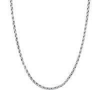 KUZZOI Herren Zopfkette Oxidiert Massiv 925 Silber 50