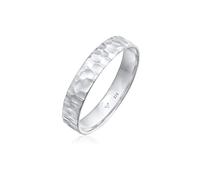 Kuzzoi Herrenring (4 mm) Massiv Handgefertigt, Bandring für Männer aus 925 Sterling Silber, Ehering Verlobungsring Freundschaftsring, Herren Ring gehämmert, Ringgröße 56, 0604962922_56