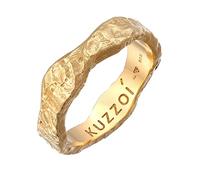 KUZZOÍ Ring Herren Bandring Organic Struktur 925 Silber, gold Gold