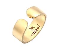 Silberring KUZZOI "Bandring Klares Design Offen 925 Silber" Fingerringe Gr. 64 mm, ohne Stein, Silber 925 (Sterlingsilber), 8 mm, goldfarben (gold) Herren (10081604-64) gold