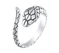 Kuzzoi Herrenring Bandring für Männer im einzigartigen Schlangen Design aus 925 Sterling Silber, Offen gestalteter Silberring für Herren, Ringgröße 64