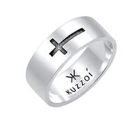 KUZZOI, Ring Herren Bandring Glanz Kreuz Glaube 925 Silber in silber, für Herren Gr. 64 mm