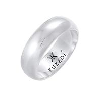 Kuzzoi Herrenring Bandring Männer 925 Silber Basic Silberring (9 mm) | im Klassischen Design Breiter Ring für Herren Freundschaftsring glatt poliert Ringgröße 60 - 66