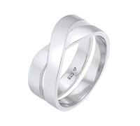 KUZZOI Herren Bandring Überkreuz Look 925 Silber 62