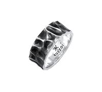 KUZZOI, Ring Herren Bandring Geschmiedet Used Look 925 Silber in gelb, für Herren Gr. 64 mm