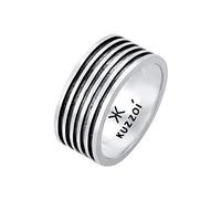 KUZZOI, Ring Herren Bandring Massiv Rillen 925 Silber in gelb, für Herren Gr. 62 mm
