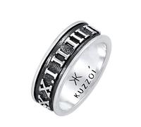 KUZZOI Herren Ring Zahlen silber / schwarz, Größe 60, 6618444 Silber / Schwarz 60