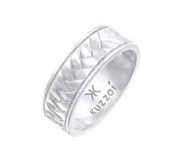 KUZZOI Herren Bandring Fischgräten Vintage 925 Silber 56