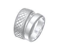 Kuzzoi Herrenringe Ring Set Silber, 2 Stück Bandringe poliert in 925 Sterling Silber, Silberringe für Männer im Basic und Casual Look, Silber Ring Set Herren, Ringgröße 66