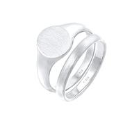 Kuzzoi Herrenringe Siegelring (12 mm) und Bandring (3 mm) 925 Silber