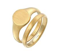 KUZZOI Herren Ring Bandring, Siegelring gold, Größe 64, 6841780 Gold 64