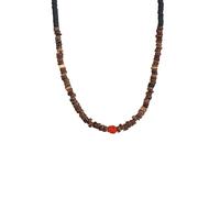 KUZZOI Karneol Rot Heishi Perlen 925 Sterling Silber 50 Herren