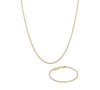 KUZZOI Kette Armband Kordel Basic 925 Silber golfarben Herren