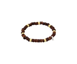 KUZZOI Kokosnuss Perlen Braun 925 Sterling Silber 19 Herren