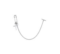 KUZZOI Kragenkette Kreuz Sicherheitsnadel 925 Sterling Silber silberfarben Herren