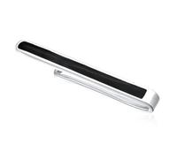 Kuzzoi Krawattennadel mit Emaille schwarz (4.5 mm) für normale Herren Krawatten aus 925er Sterling Silber Krawattenschmuck Accessoire für Männer