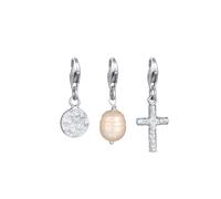 KUZZOI Kreuz Süßwasserzuchtperle Plättchen 925 Sterling Silber OneSize Herren