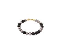 KUZZOI Lava Perlen von Swarovski® Grau 925 Sterling Silber 19 Damen