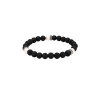 KUZZOI Lava Synthetische Perle Schwarz 925 Sterling Silber Herren