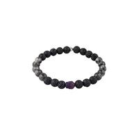KUZZOI Lavakite Amethyst Lava Stones Schwarz 925 Sterling Silber 19 Herren
