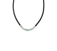 KUZZOI Lederkette Glas Beads 925 Silber 50 Herren