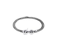 KUZZOI Männer Kordelkette T-Bone Oxidiert 925 Silber Grau Herren