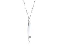 Kuzzoi Exklusive Herren Halskette mit Surfboard Anhänger (34 mm) im Beach Look mit Logo oxidiert, Massive Kette für Mann oder Freund, Robuste Kette aus 925 Sterling Silber, Länge 60 cm