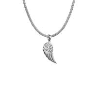 Kuzzoi Herren Silber-Halskette mit Flügel-Anhänger, 925er Sterling Silber oxidiert, Länge 50cm, Königskette Herrenkette mit Anhänger, sehr hochwertig und handgearbeitet, ZOI-014