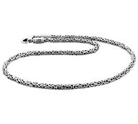 Kuzzoi massive 925 Sterling Silber Königskette Herren Halskette, Dicke 4mm, Länge 50 cm, mit Schmuckbox - 345052-050