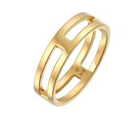 Kuzzoi Massiver Herrenring (6 mm) Puristisch im Design, Bandring für Männer aus 925 Sterling Silber vergoldet, Silber Ring Herren poliert, Ring golden modern massiv, Ringgröße 66, 0605612421_66
