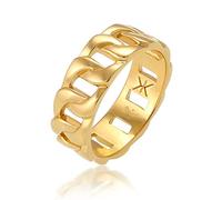 Kuzzoi Massiver Herrenring (8 mm) vergoldet Bandring Männer aus 925 Silber